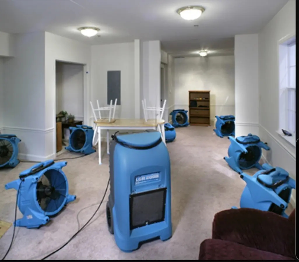 Air movers and dehumidifier setup for Water Extraction & Removal in Taylorsville